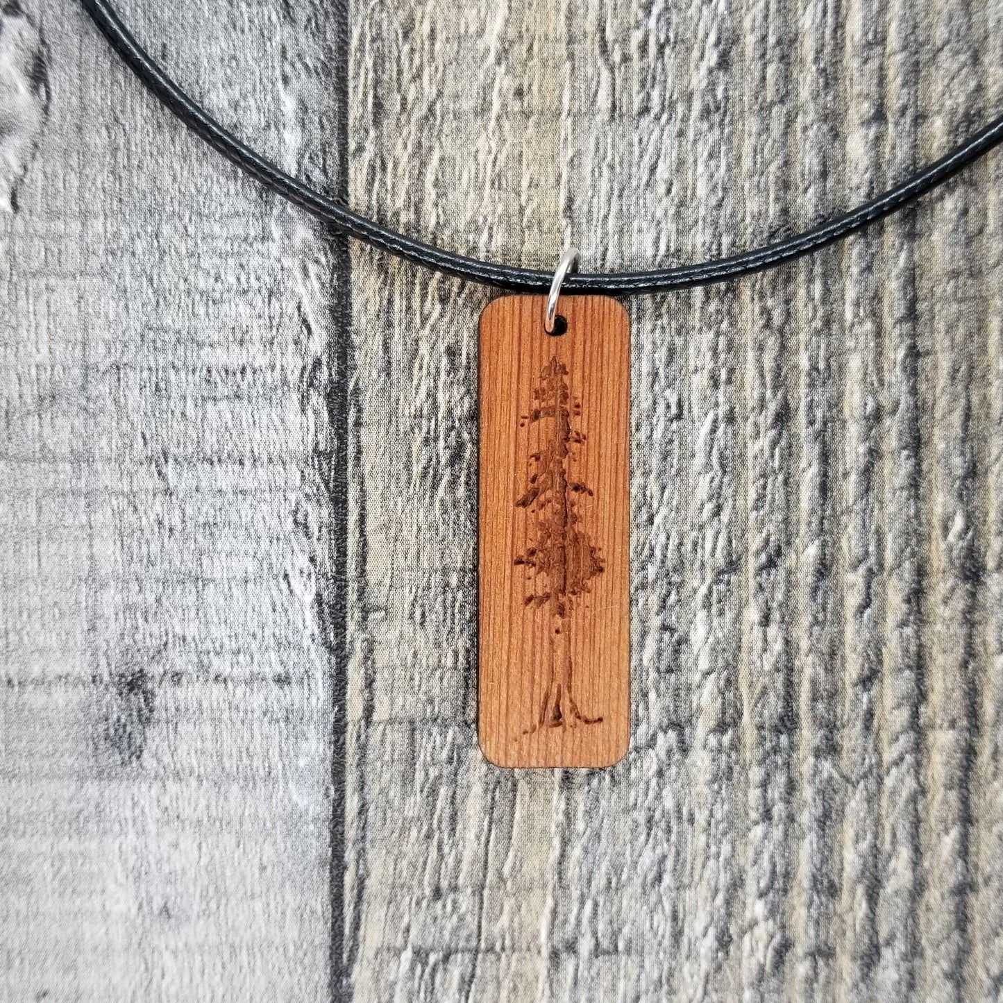 Redwood Necklace - Wood Necklace - California Redwoods - CA Souvenir Keepsake - N2