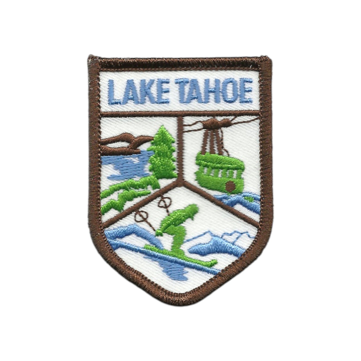Lake Tahoe Patch – California Travel Souvenir Patch 2.75" Iron On Sew On Mountains 3 Scene Ski Sierra Nevadas - 10607