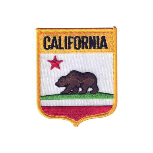 CALIFORNIA Large State Flag Shield Souvenir Patch - 1202