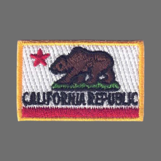 CALIFORNIA REPUBLIC Flag Mini Patch Gold Border - 1204-G1