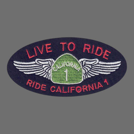 LIVE TO RIDE - CALIFORNIA 1 Orange Text Patch - 1232-32