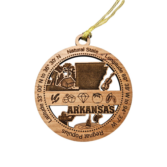 Arkansas Wood Ornament - Souvenir Collage - 15625