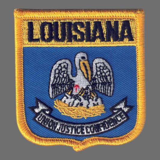 LOUISIANA Med Flag Shield Souvenir Patch - 1905