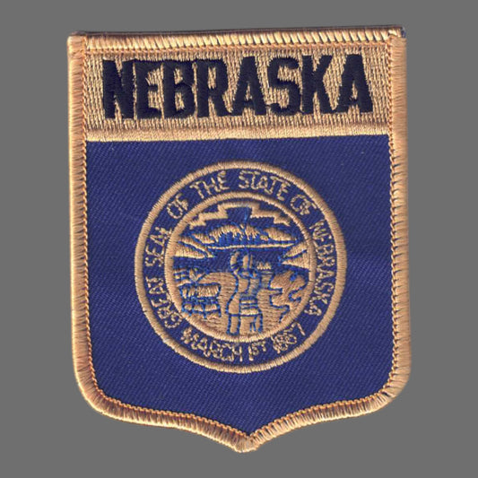 NEBRASKA LG Flag Shield Souvenir Patch - 2352