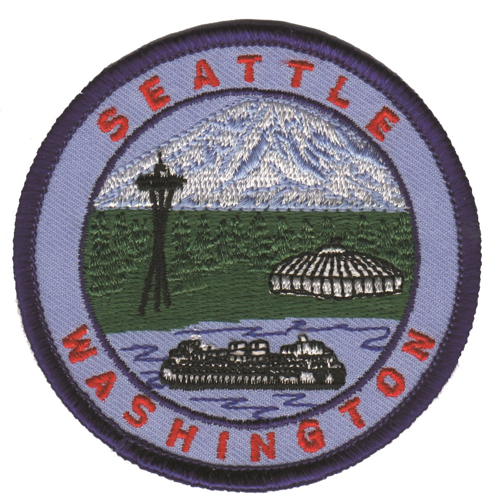 SEATTLE WASHINGTON ferry, mtn, needle souvenir embroidered patch