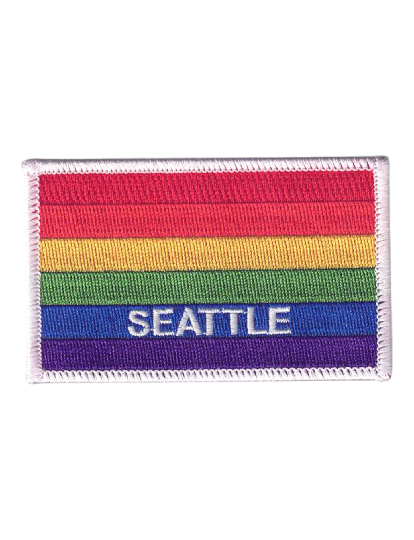 SEATTLE Rainbow Flag White Border Patch - 3399-39