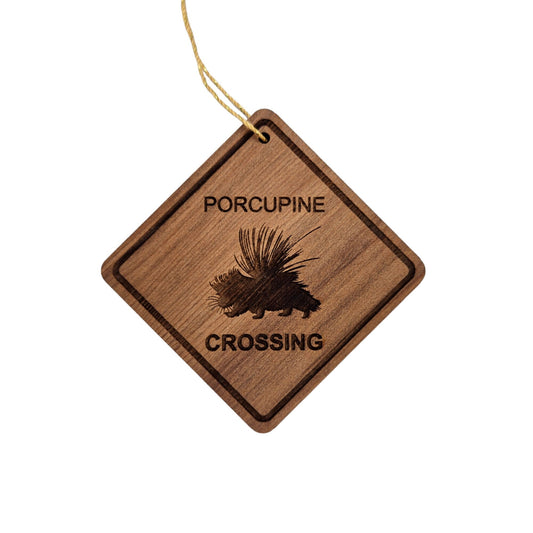 Porcupine Crossing Ornament - Handmade in USA Souvenir - 15695