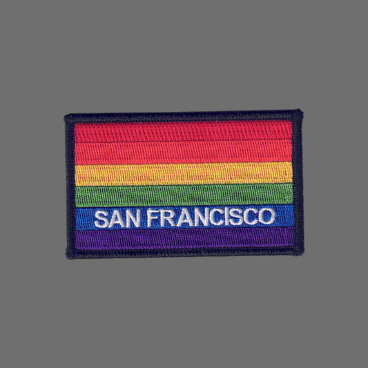 SAN FRANCISCO Rainbow Flag Black Border Patch - 4059-01