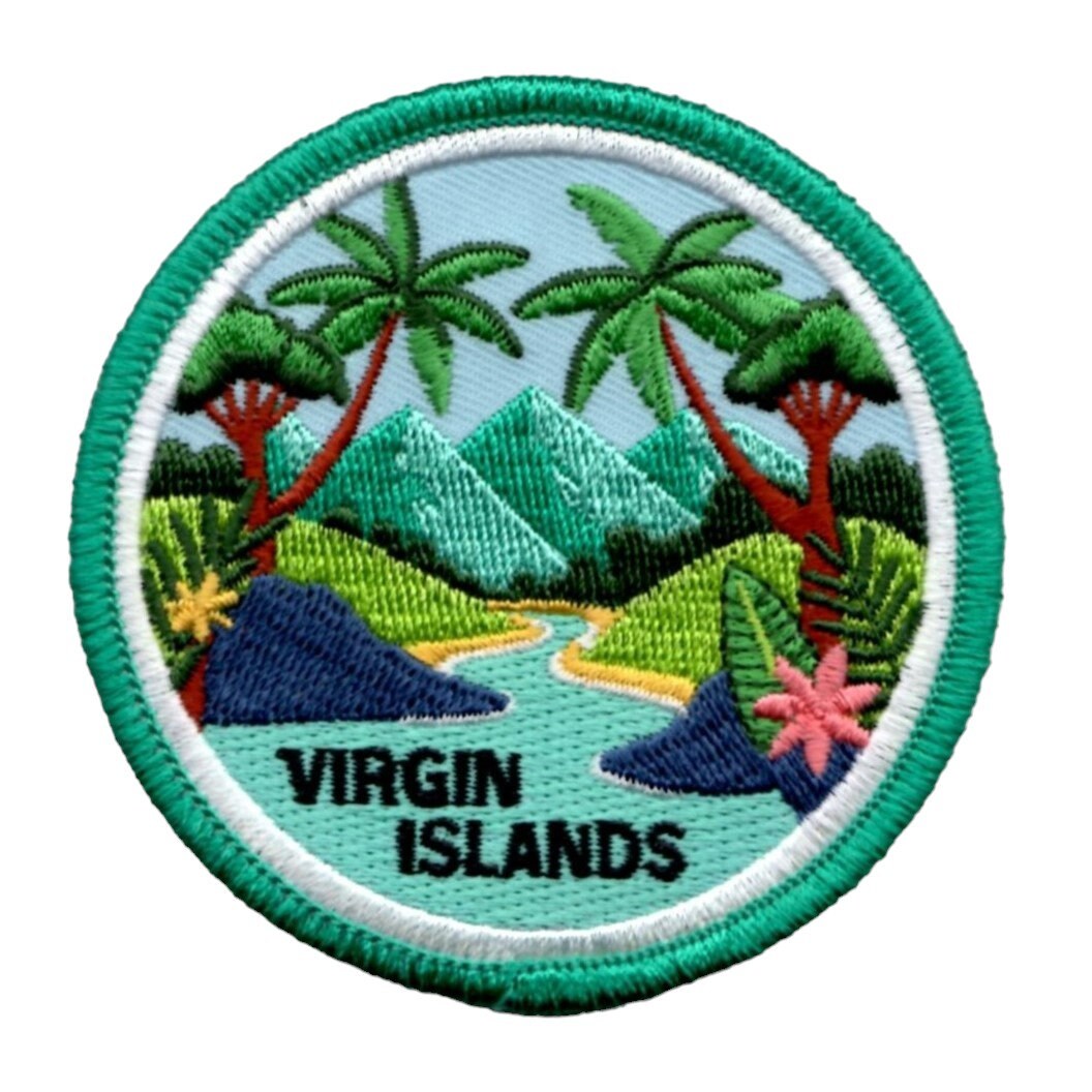 Virgin Islands Patch – Travel Gift – Iron On Embellishment Applique Badge Emblem 3 Inch - 10580