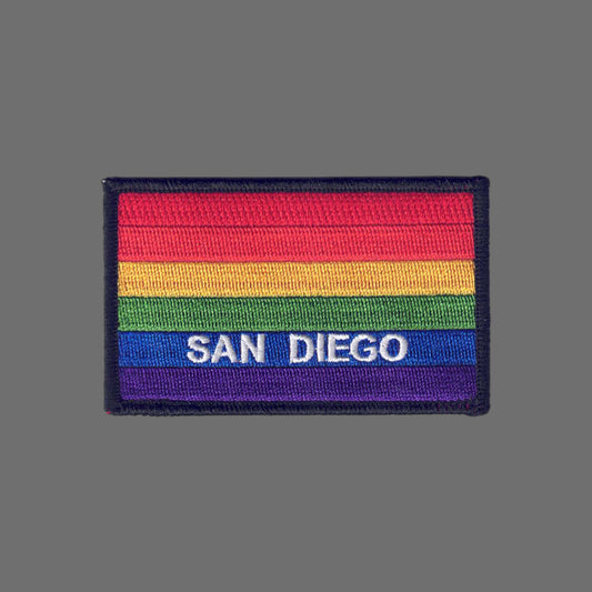 SAN DIEGO Rainbow Flag Patch Black Border- 4719-01