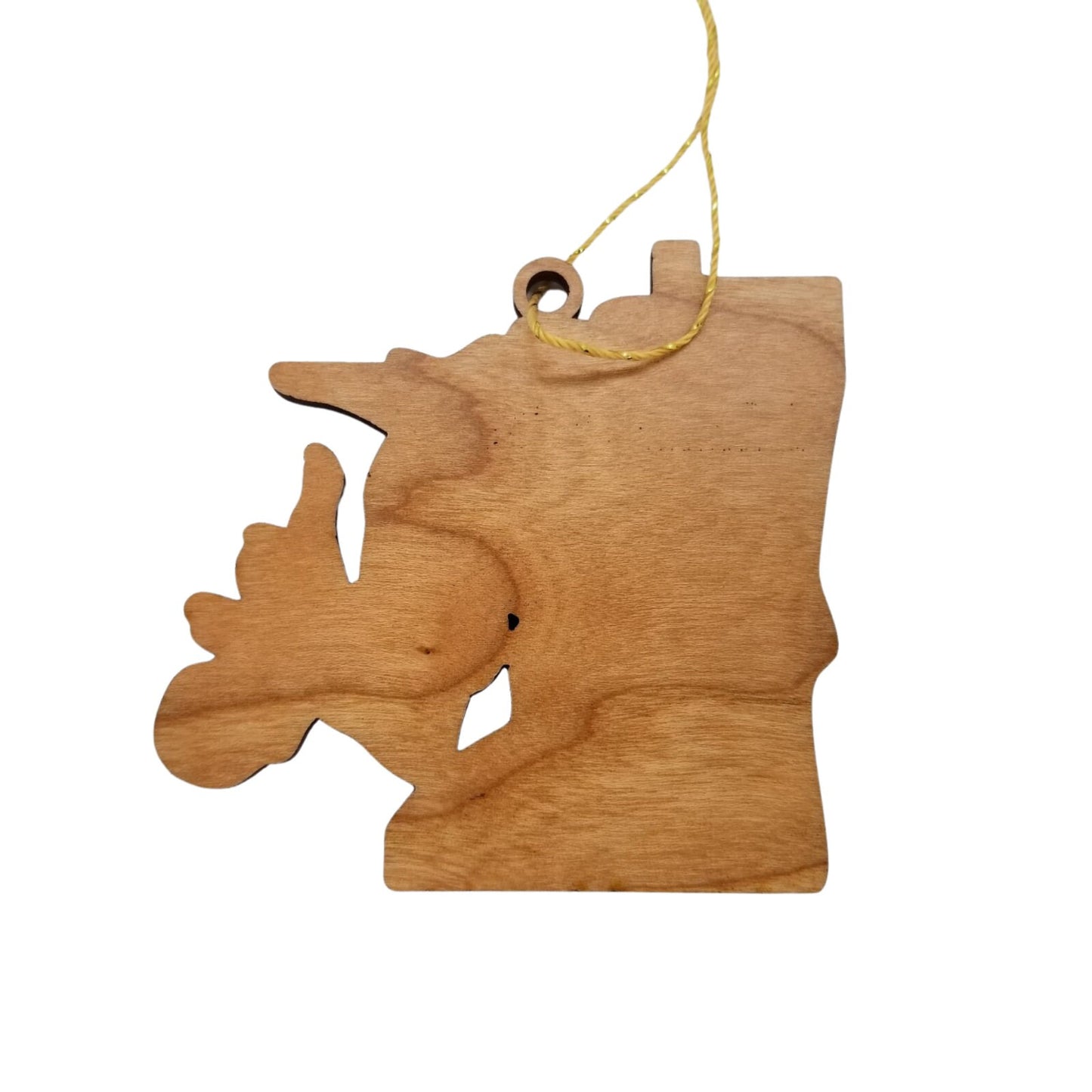 Delaware Wood Ornament - DE State Shape with State Flowers Peach Blossoms - Handmade Wood Ornament Made in USA Christmas Decor