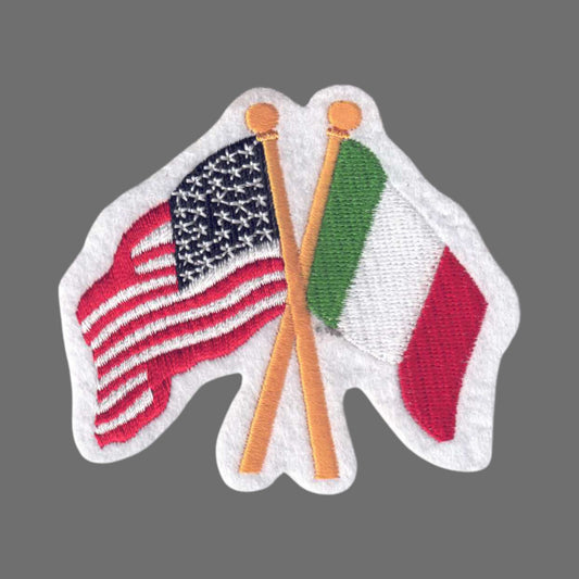 Italy and USA Flags Patch- 6425
