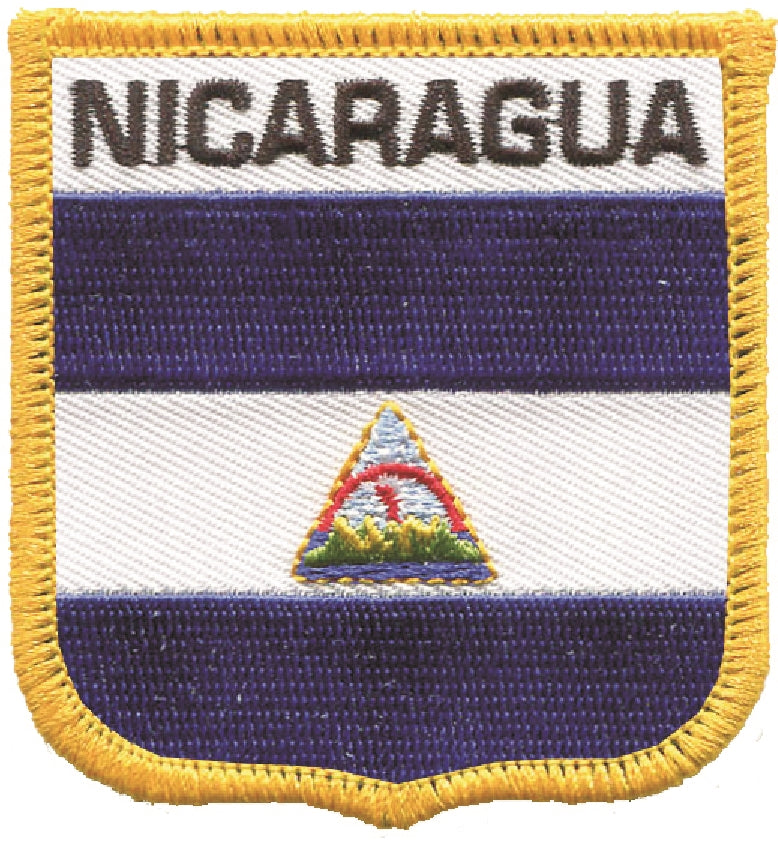 NICARAGUA medium flag shield souvenir embroidered patch