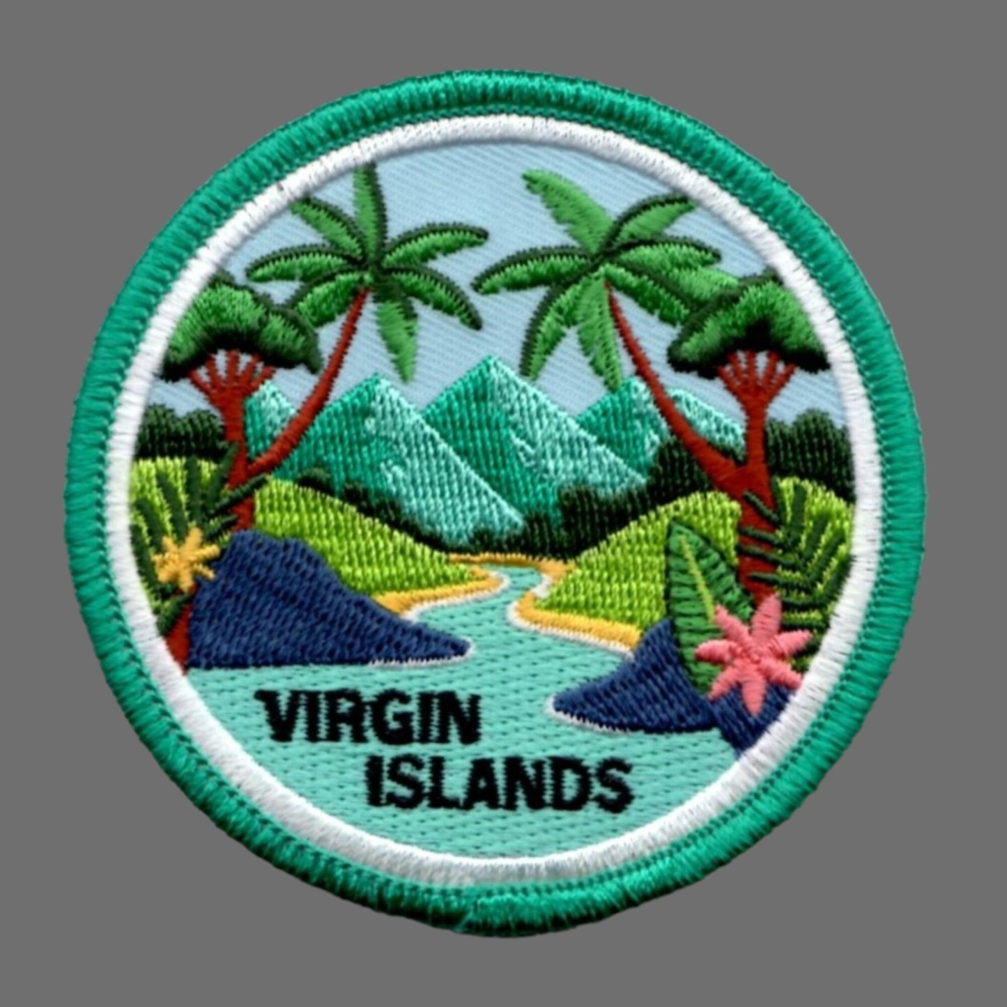 Virgin Islands Patch – Travel Gift – Iron On Embellishment Applique Badge Emblem 3 Inch - 10580