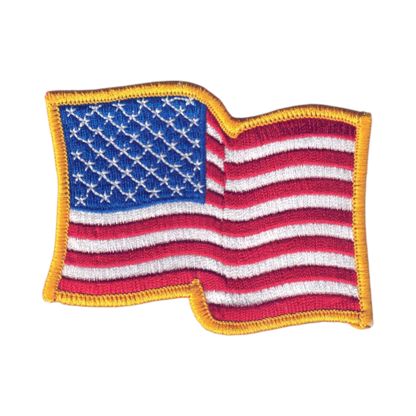 USA Wavy Flag Gold Border Patch - 6836G