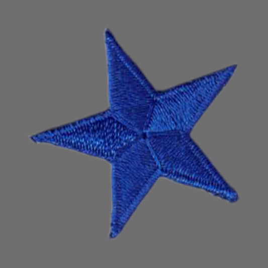 Blue Embroidered Star Patch 1.25 Inch - 7401-11