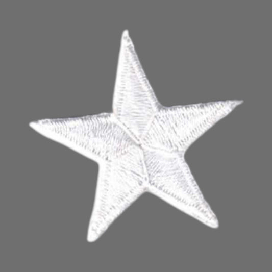 White Embroidered Star Patch 1.25 Inch - 7401-39