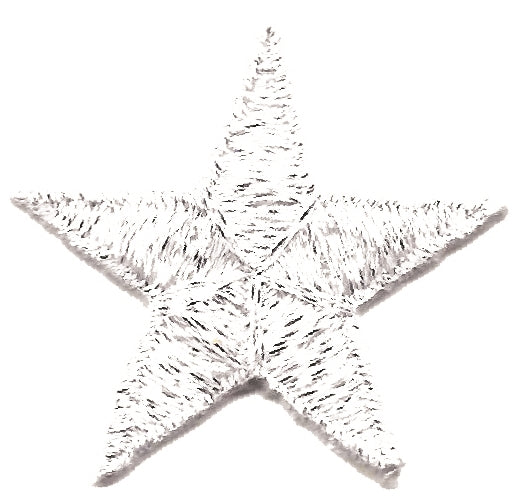 Silver Embroidered Star Patch 1.75 Inch 7402-58M