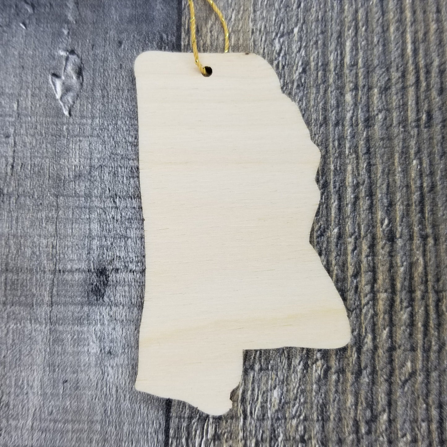 Mississippi Wood Ornament - MS State Shape with State Motto - Handmade Wood Ornament Made in USA Christmas Decor