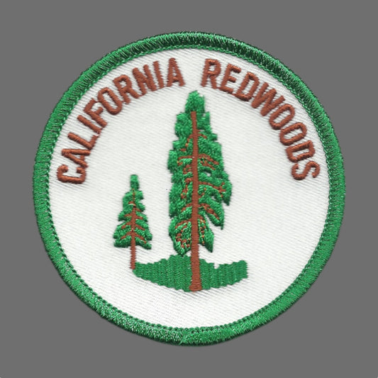 CALIFORNIA REDWOODS 3" Green Border Souvenir Embroidered Patch Iron On - CA-08-50