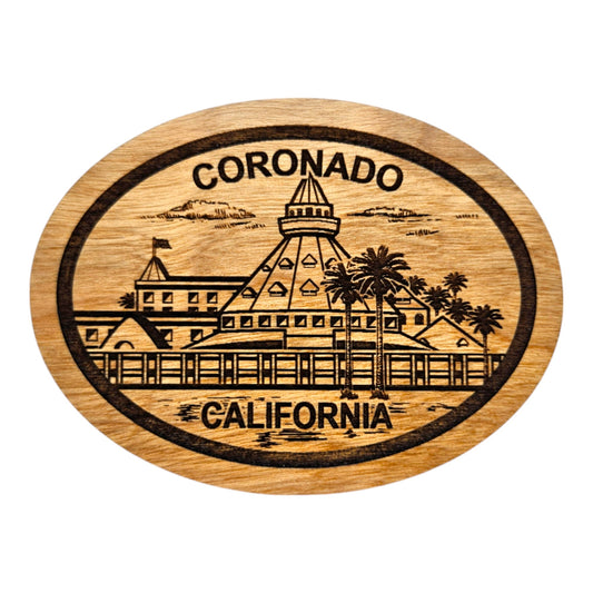 Coronado CA Resort Hotel Wood Magnet Souvenir -M15750