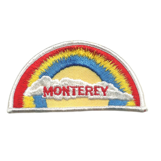 MONTEREY Rainbow Cloud Souvenir Embroidered Patch VINTAGE SEW ON White Border - MONTEREY-05