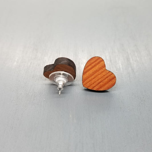 Wholesale Wood Earrings - Sm Heart Wood Earrings - Stud Earrings - Post Earrings - P17