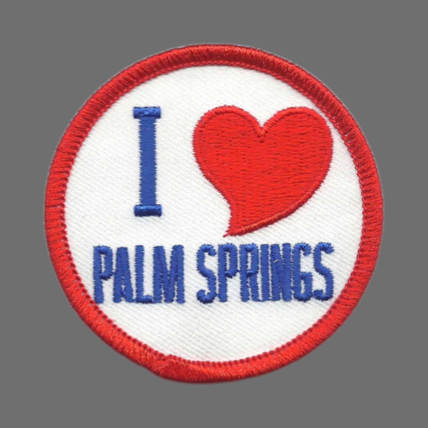 I Love PALM SPRINGS Red Heart Souvenir Embroidered Patch - PALM SPRINGS-02/36