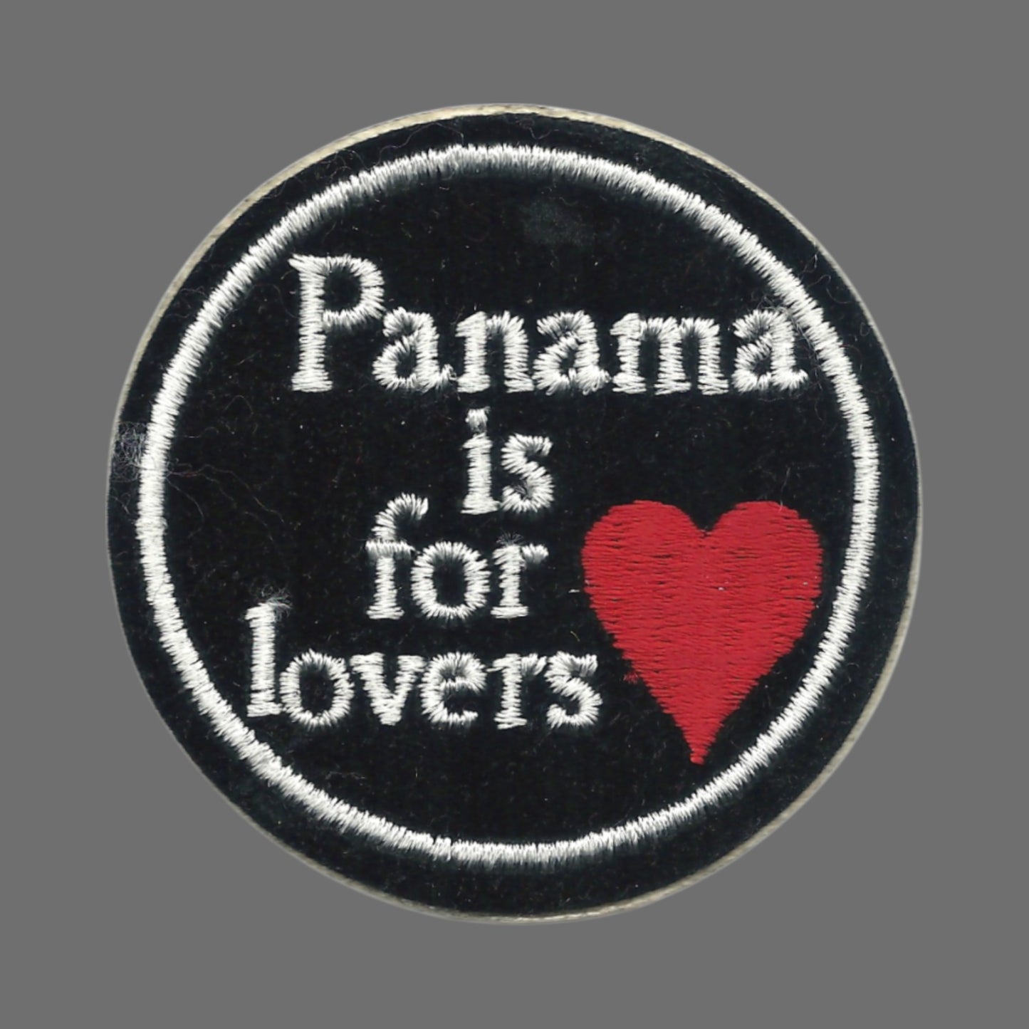 PANAMA IS FOR LOVERS souvenir embroidered patch - VINTAGE SEW ON PANAMA-01
