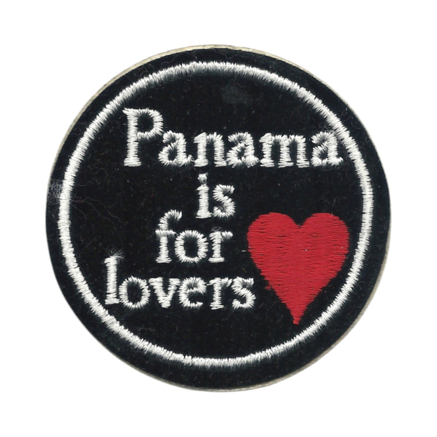 PANAMA IS FOR LOVERS souvenir embroidered patch - VINTAGE SEW ON PANAMA-01