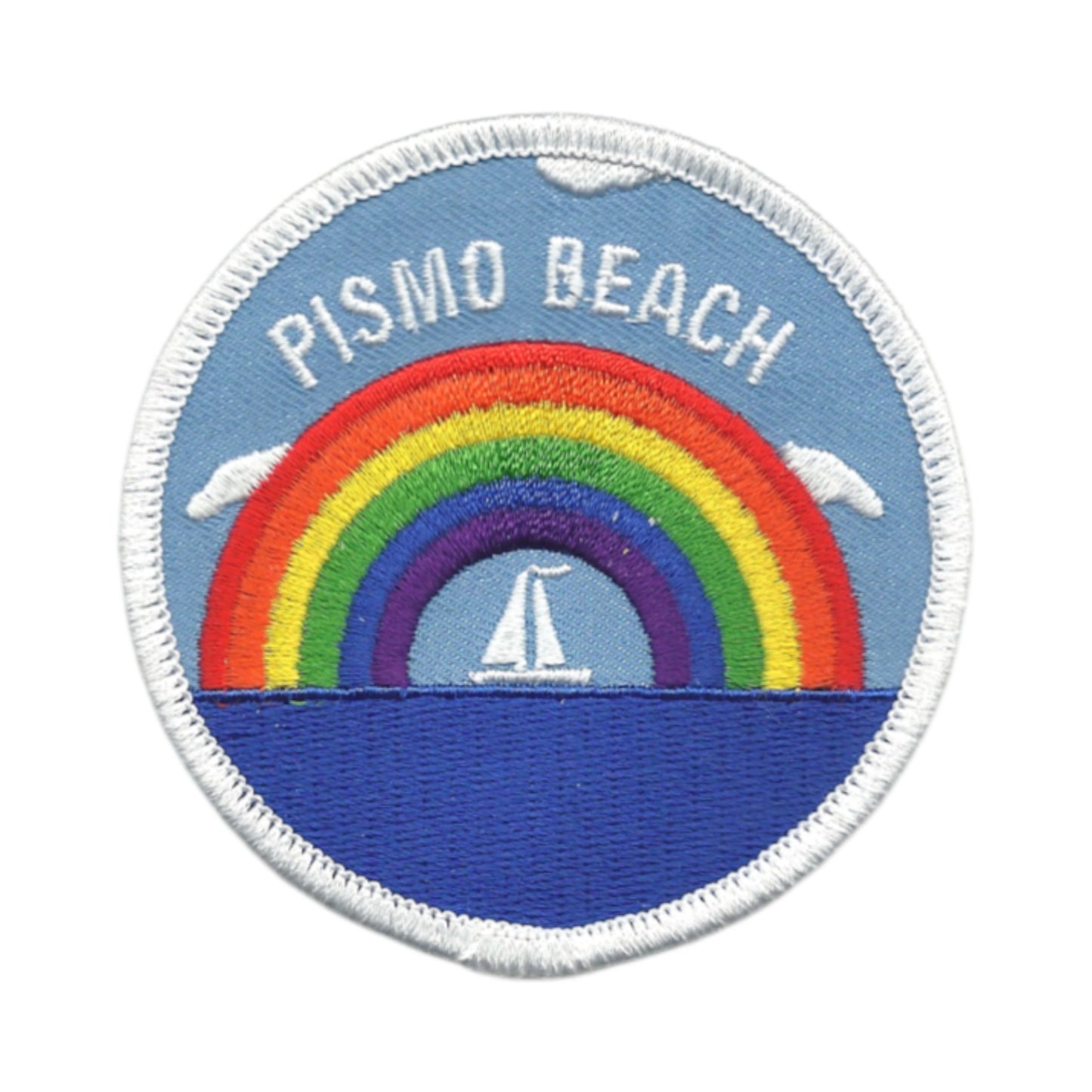 Pismo Beach Rainbow Sailboat Souvenir Embroidered Patch Iron On - PISMO-BEACH-35