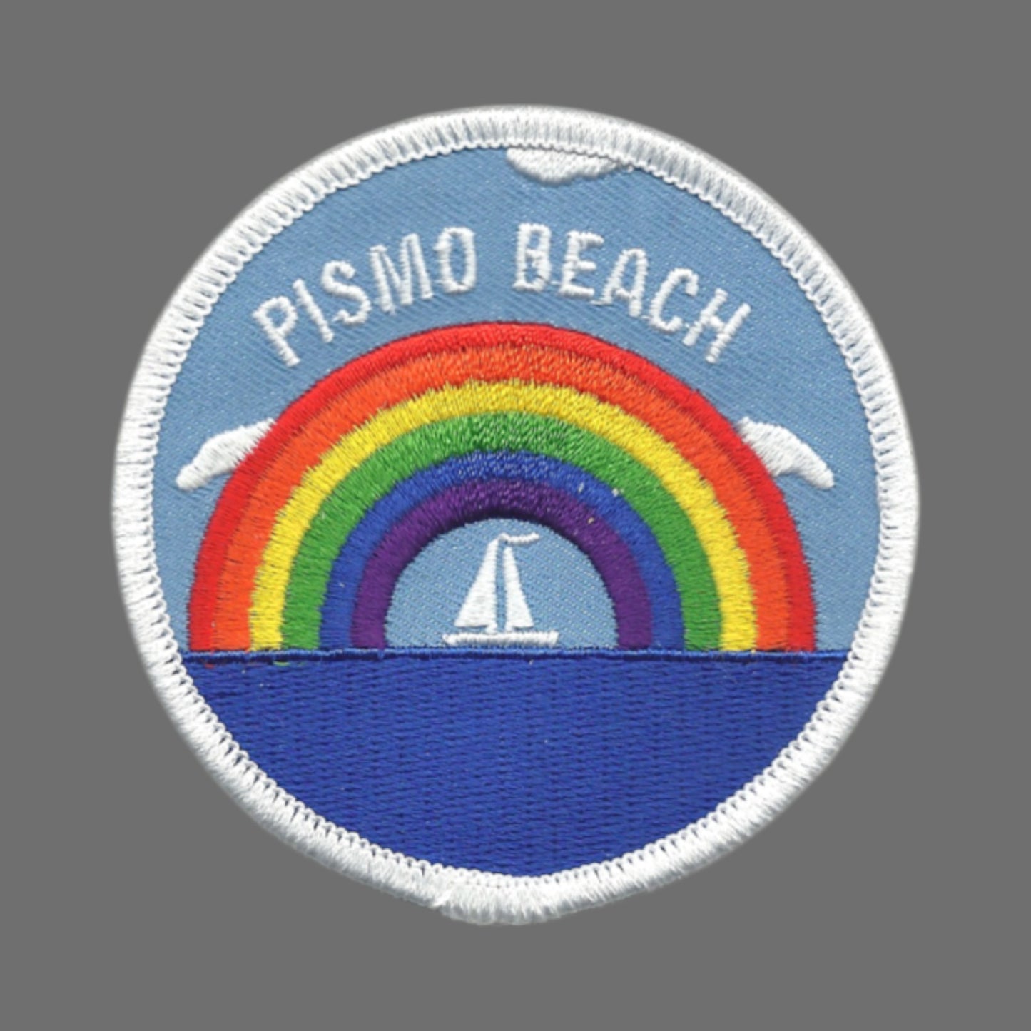 Pismo Beach Rainbow Sailboat Souvenir Embroidered Patch Iron On - PISMO-BEACH-35