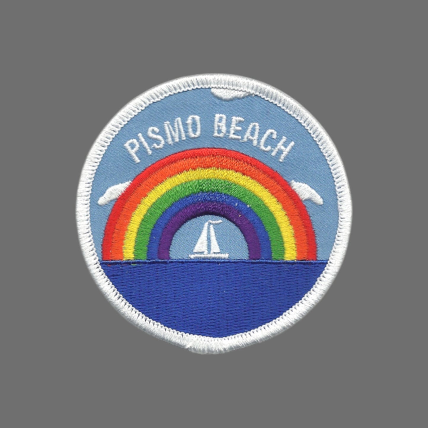 Pismo Beach Rainbow Sailboat Souvenir Embroidered Patch Iron On - PISMO-BEACH-35