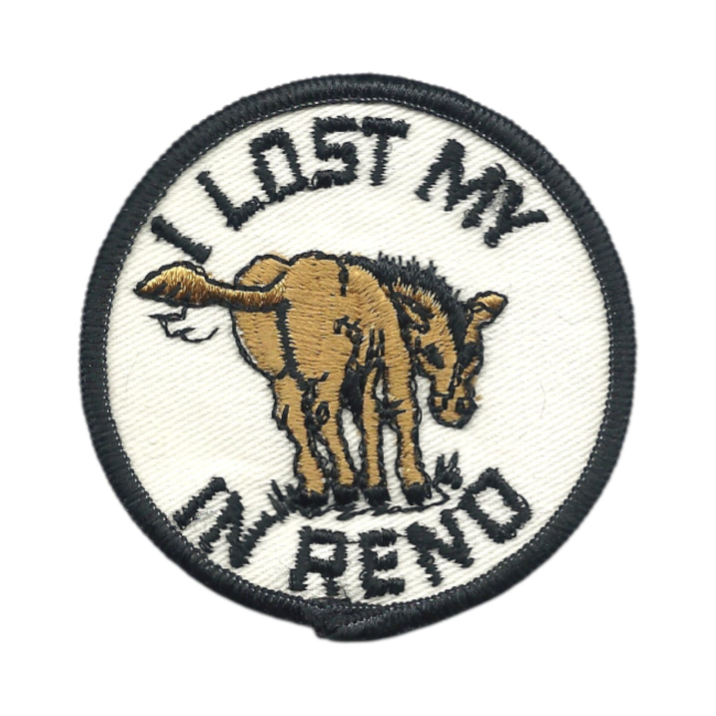 RENO - I LOST MY * IN RENO souvenir embroidered patch VINTAGE SEW ON - RENO-19