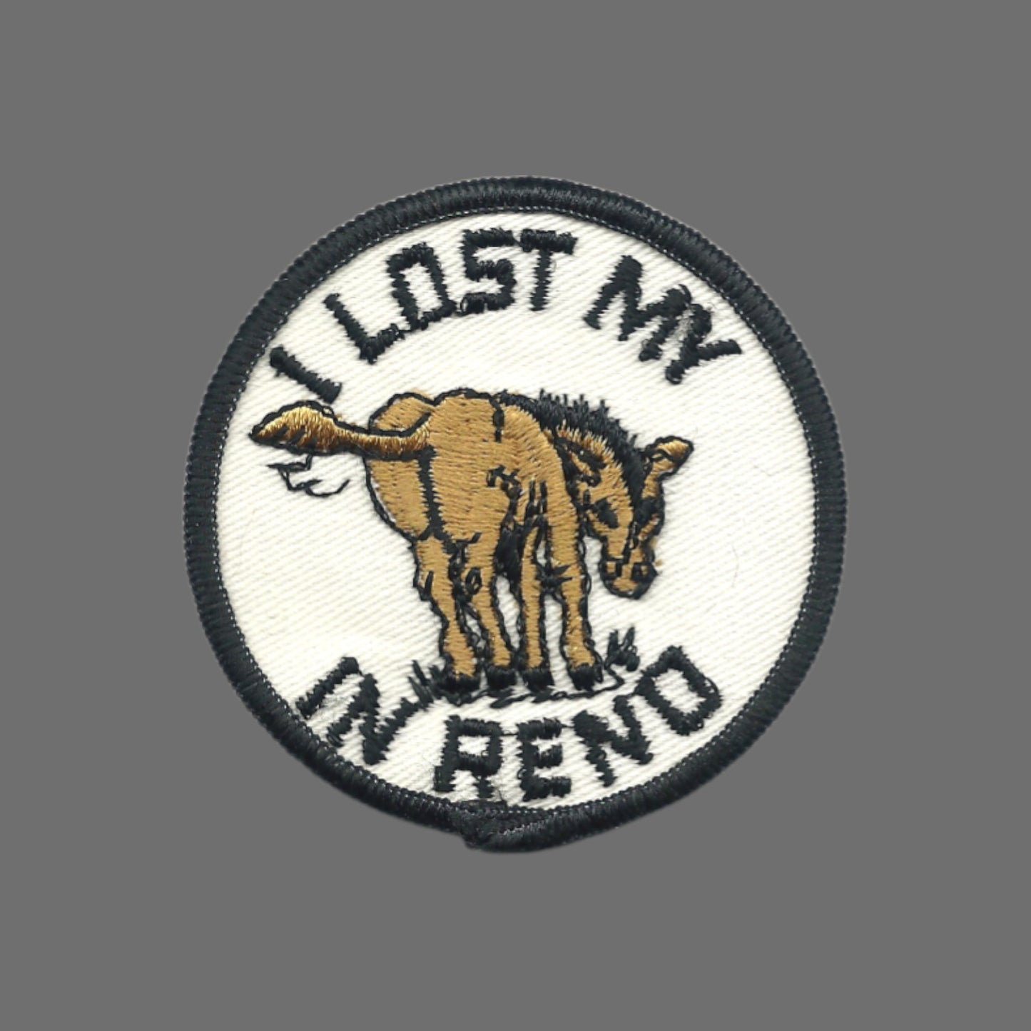 RENO - I LOST MY * IN RENO souvenir embroidered patch VINTAGE SEW ON - RENO-19