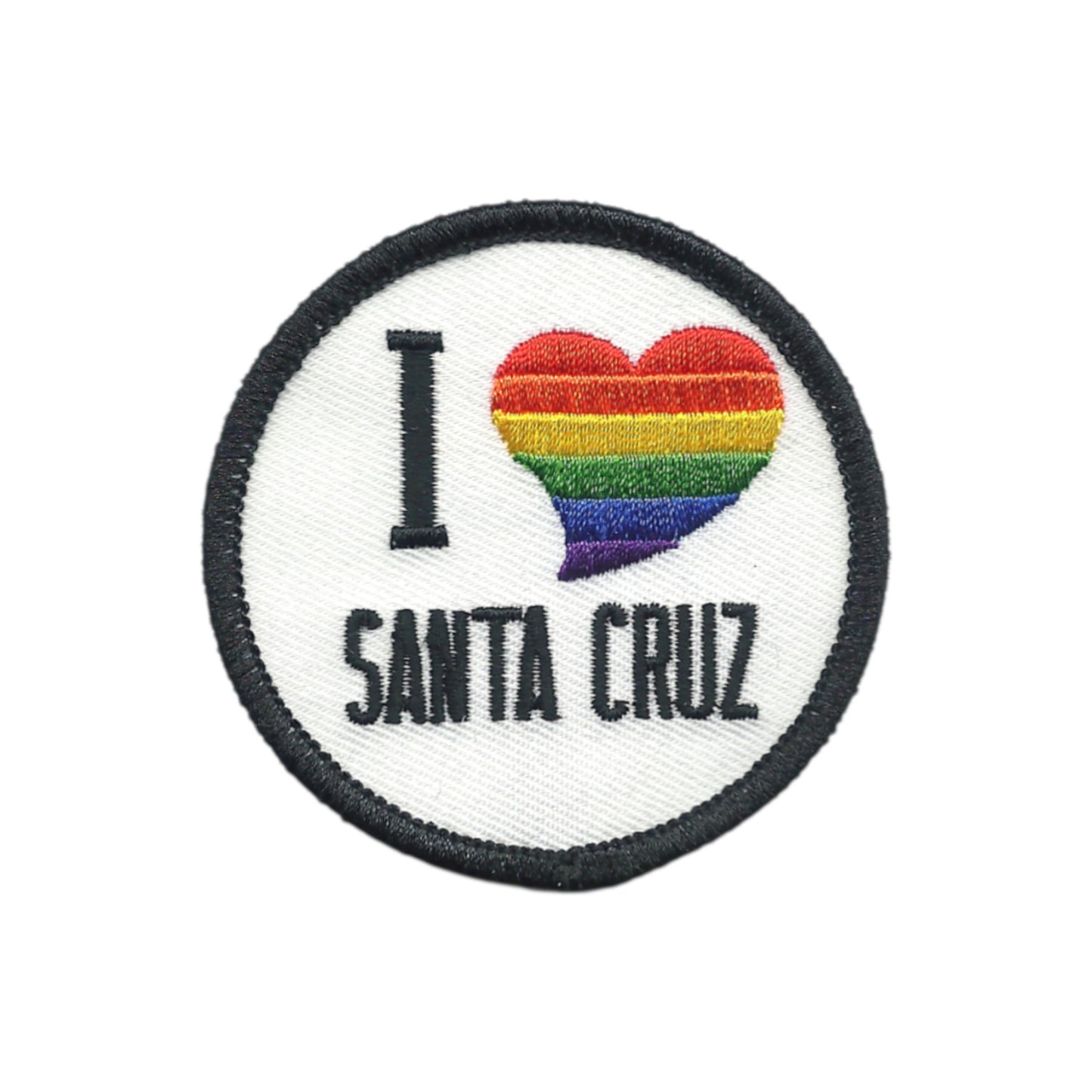 I (rainbow heart) SANTA CRUZ souvenir embroidered patch - SANTACRUZ-02RB