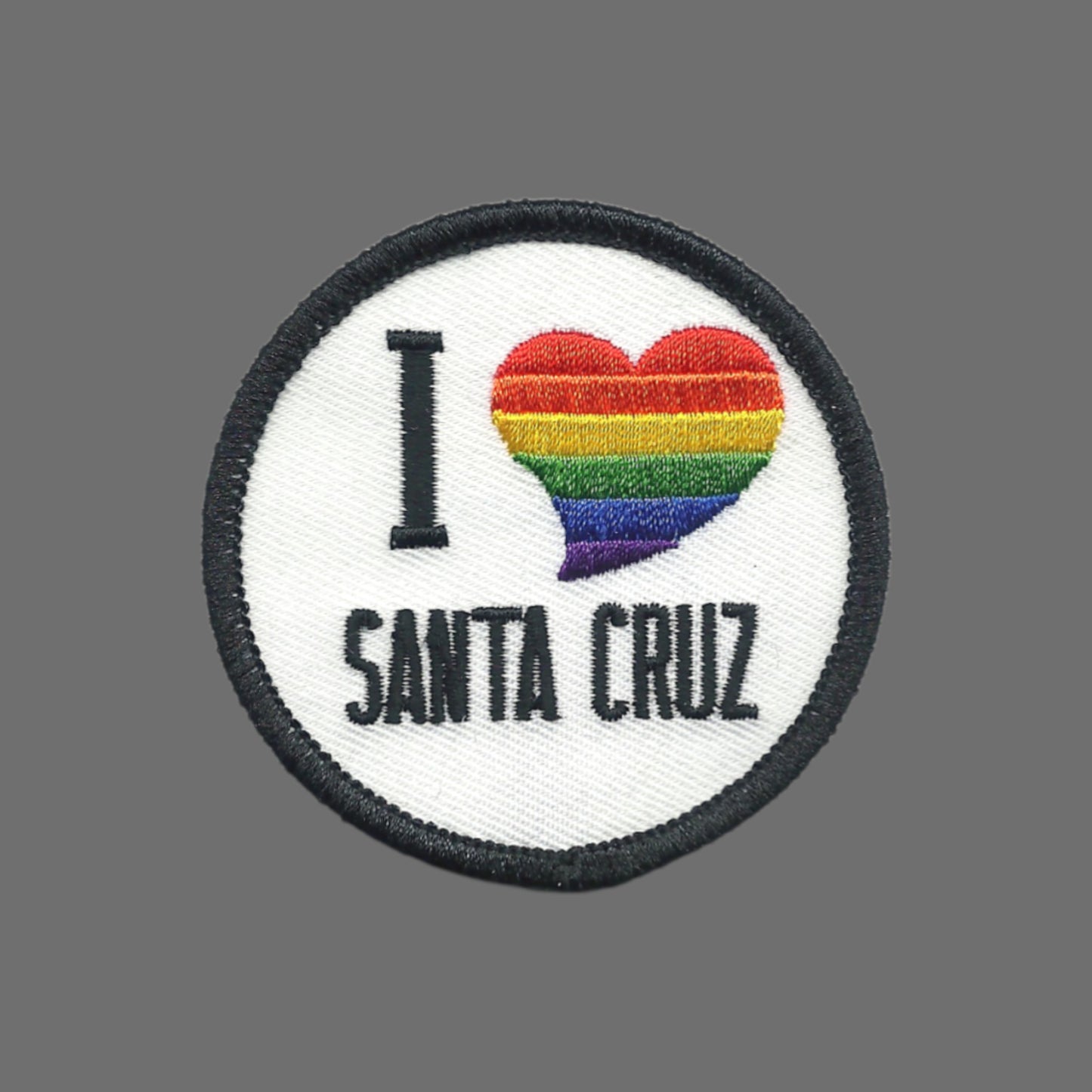 I (rainbow heart) SANTA CRUZ souvenir embroidered patch - SANTACRUZ-02RB