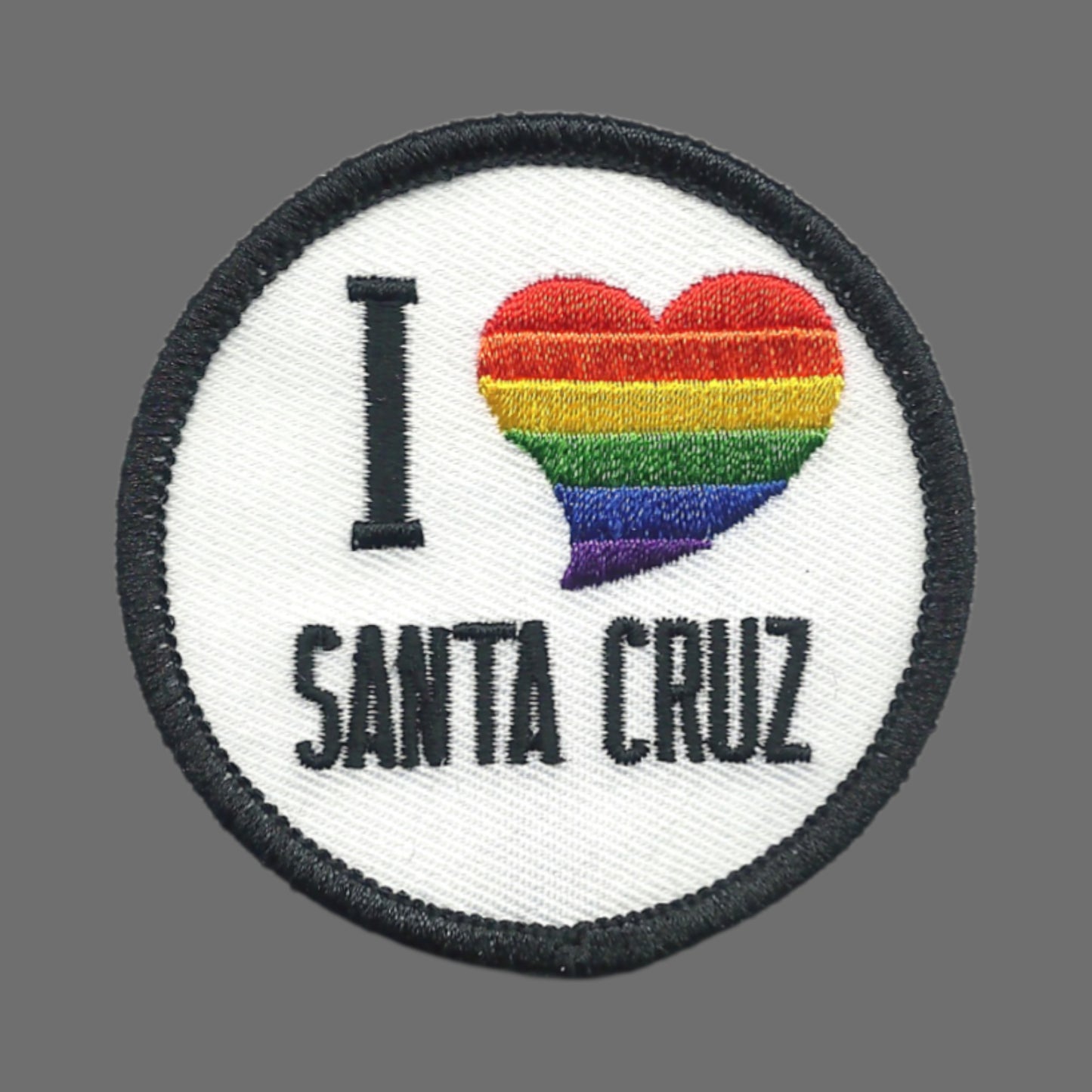 I (rainbow heart) SANTA CRUZ souvenir embroidered patch - SANTACRUZ-02RB