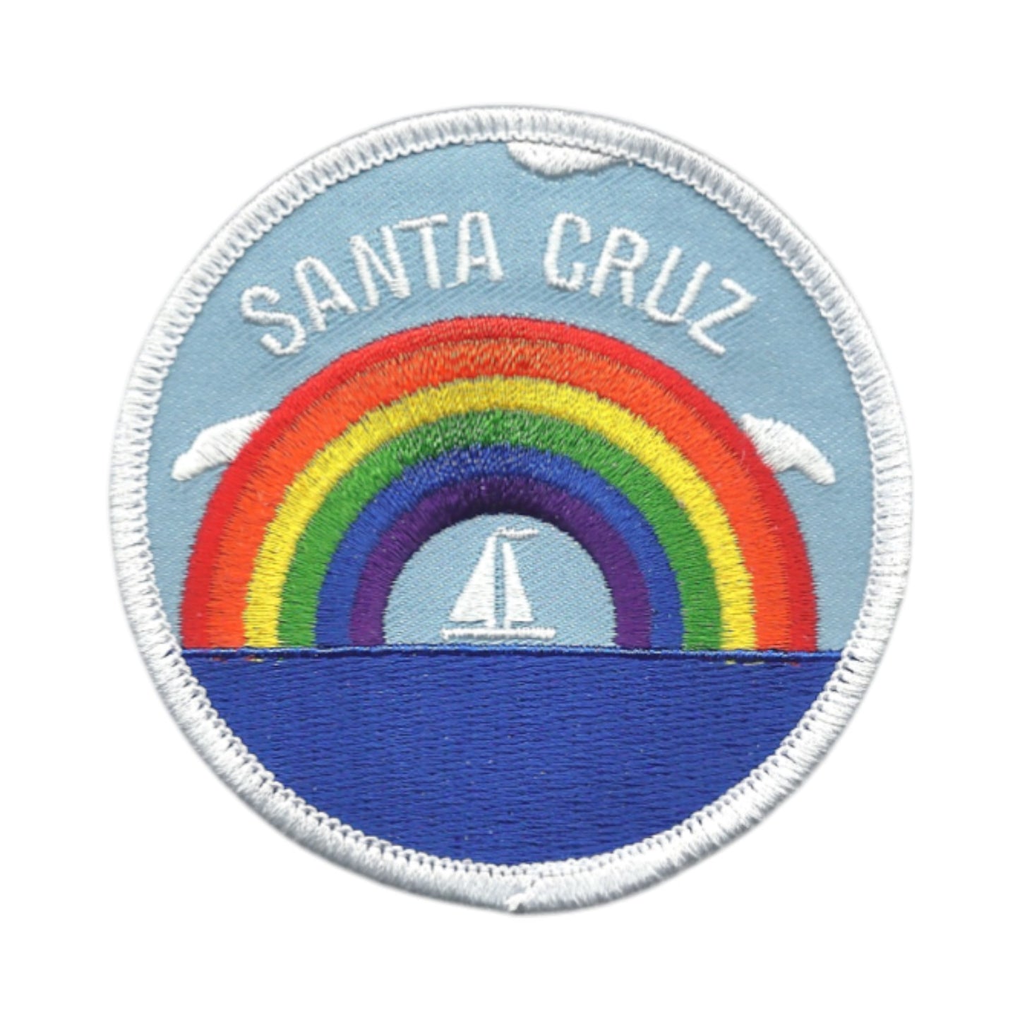 SANTA CRUZ rainbow sailboat souvenir embroidered patch - SANTA CRUZ-35