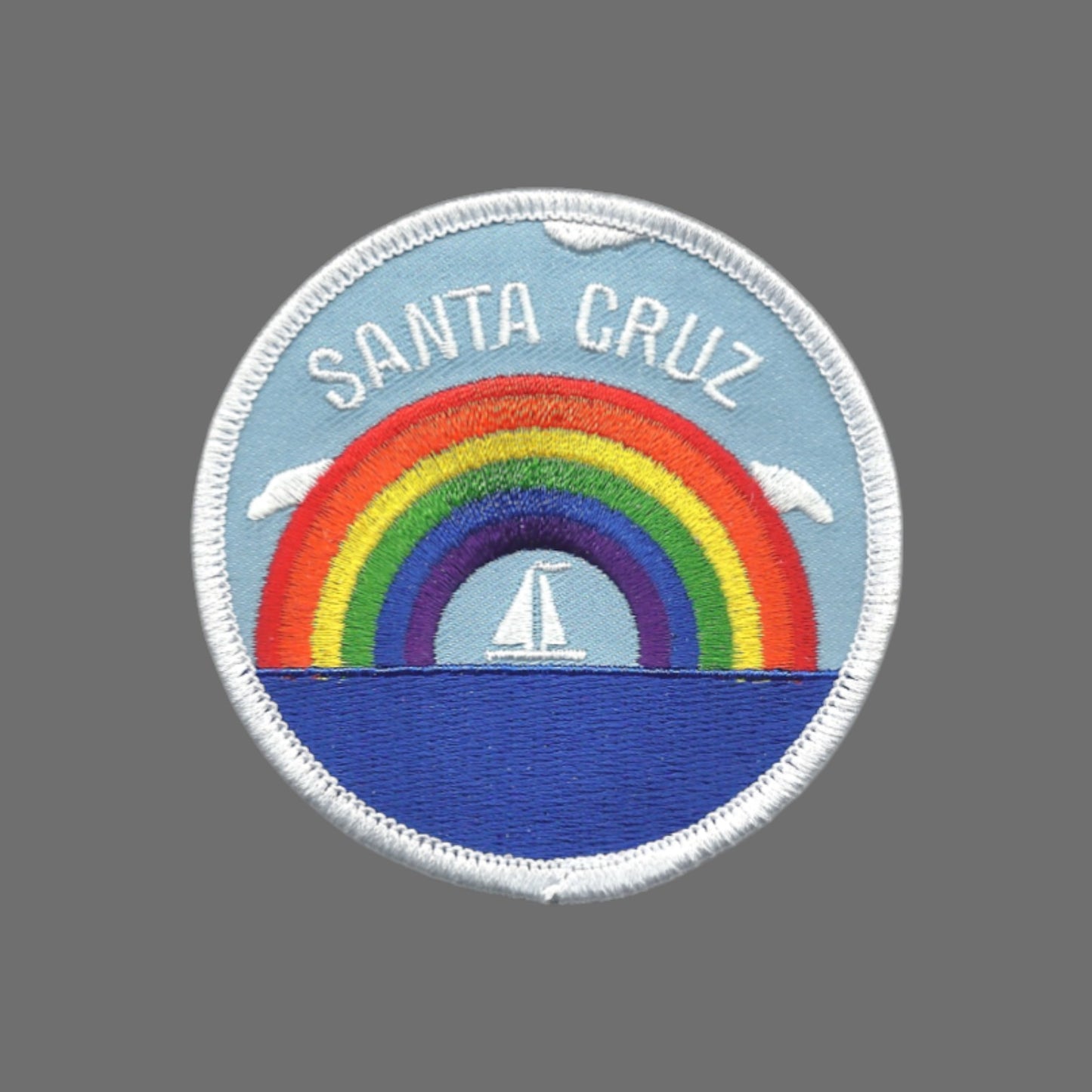 SANTA CRUZ rainbow sailboat souvenir embroidered patch - SANTA CRUZ-35