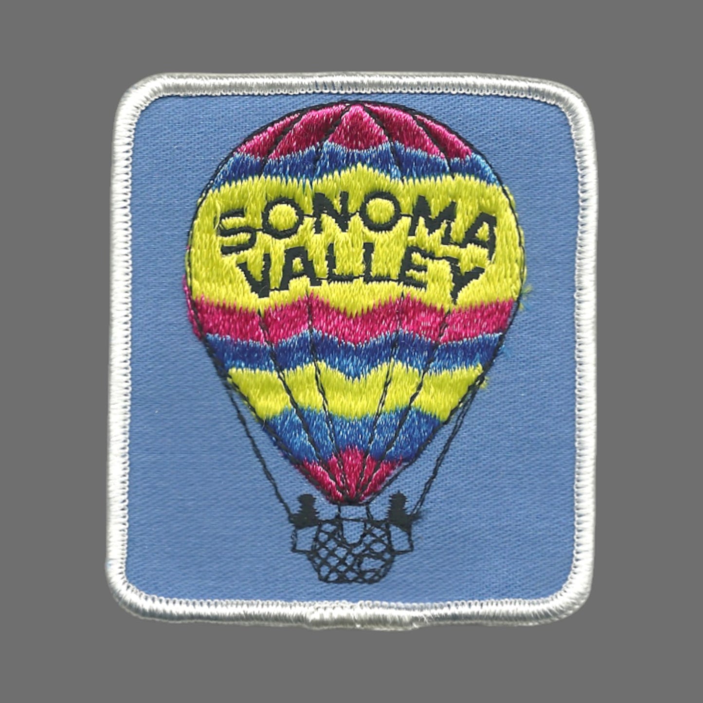 Vintage SONOMA VALLEY Hot Air Balloon Embroidered Souvenir Patch SEW ON - SONOMA-15