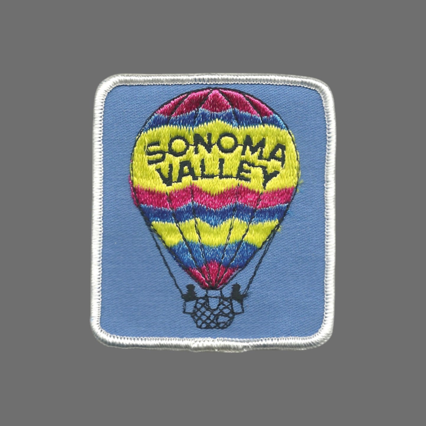 Vintage SONOMA VALLEY Hot Air Balloon Embroidered Souvenir Patch SEW ON - SONOMA-15