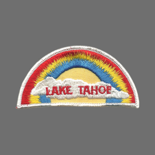 Vintage LAKE TAHOE Rainbow with Cloud Souvenir Patch SEW On- TAHOE-05W