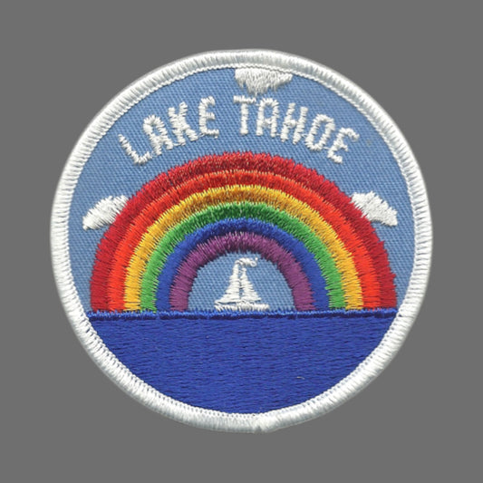 LAKE TAHOE Rainbow and Sailboat Souvenir Patch Iron On - TAHOE-35