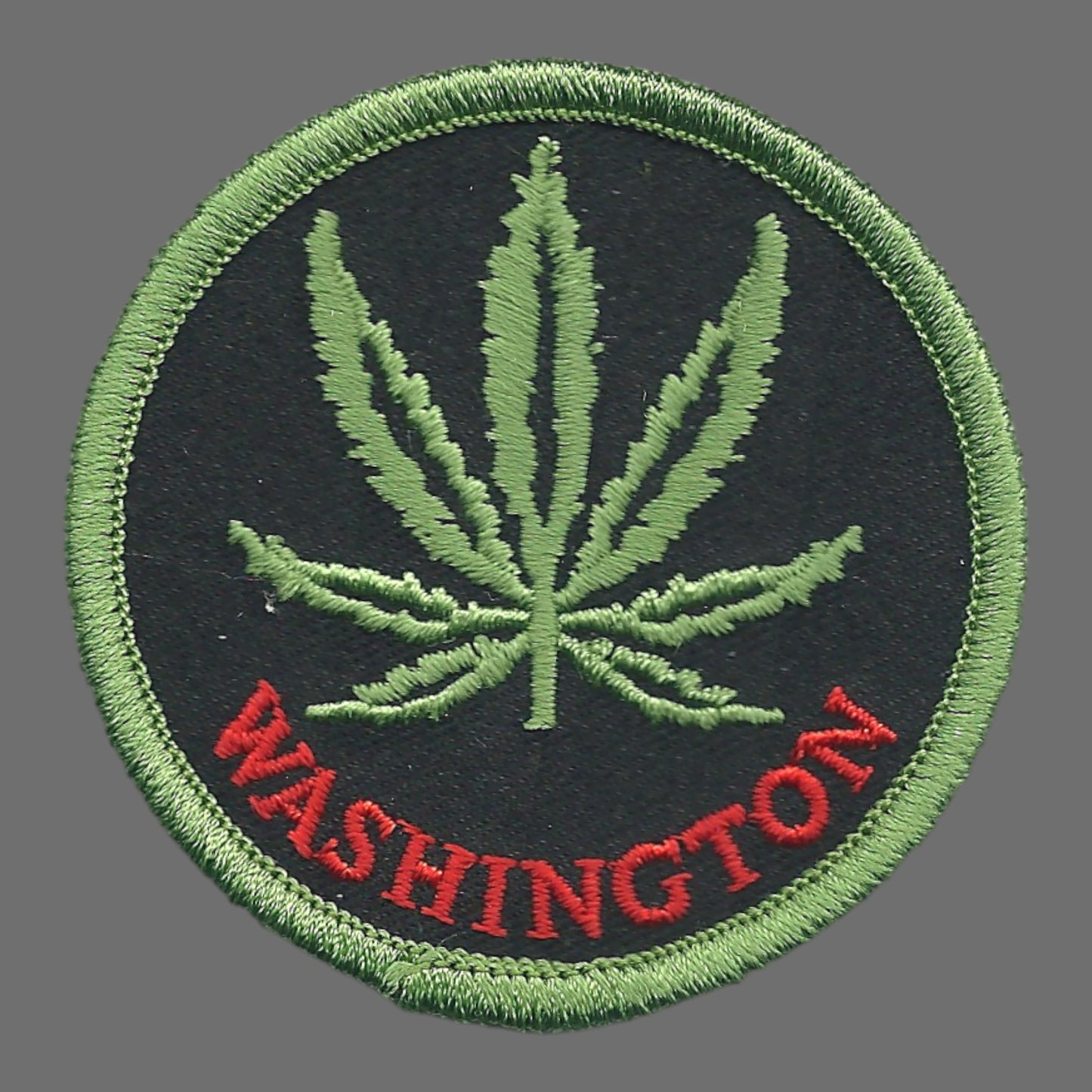WASHINGTON Leaf Embroidered Souvenir Patch Iron On - WA-420