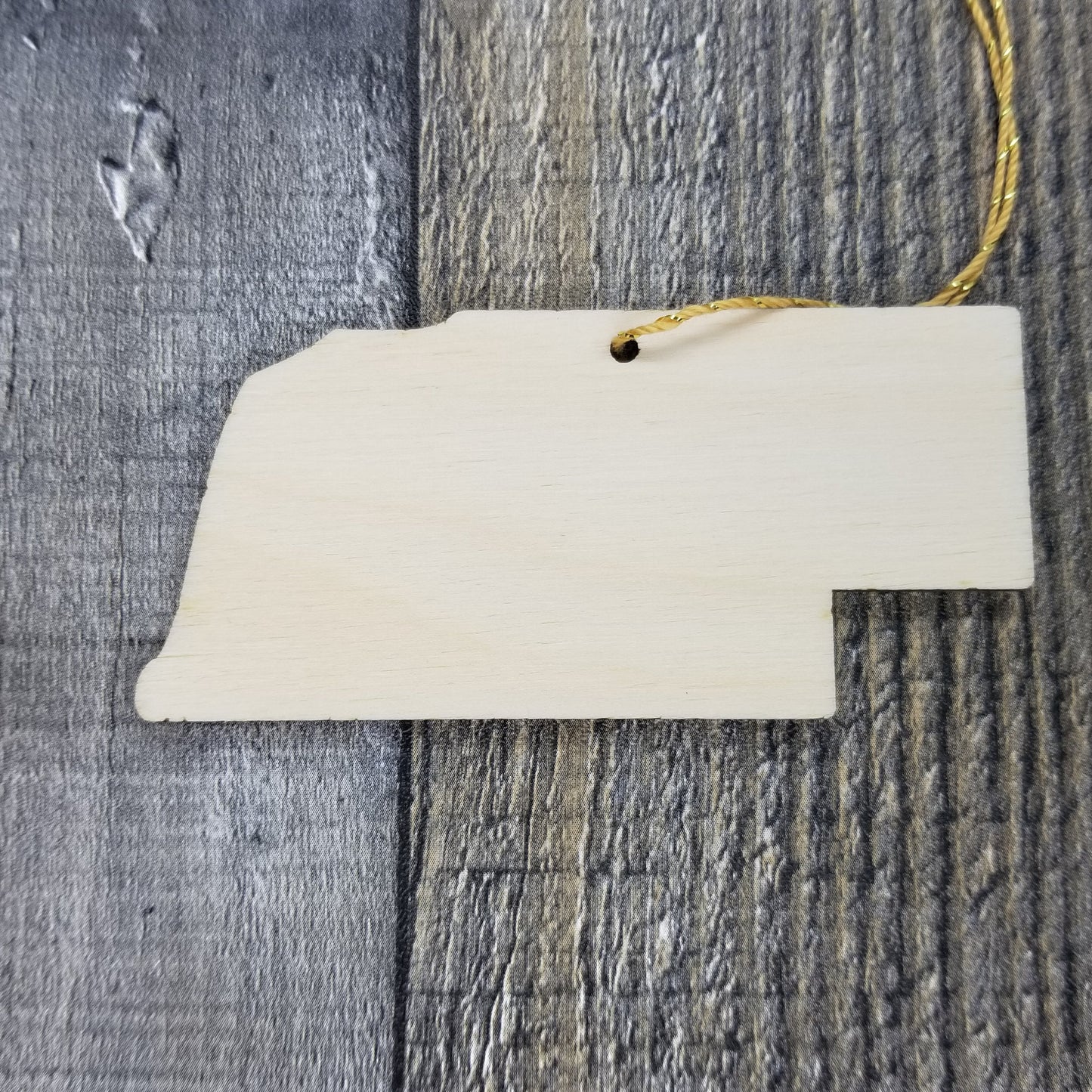 Nebraska Wood Ornament - NE State Shape with State Motto - Handmade Wood Ornament Made in USA Christmas Decor