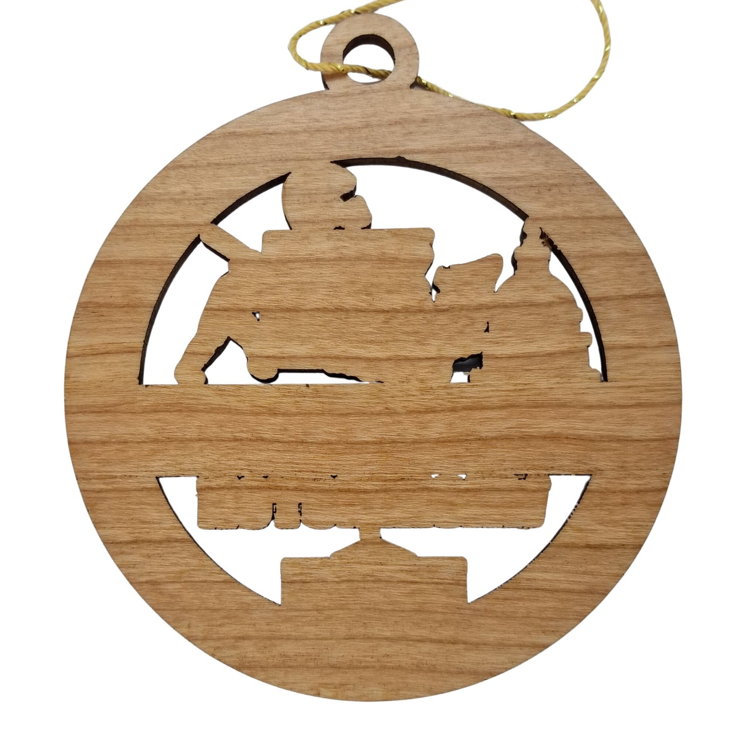 Washington Wood Ornament - WA Souvenir - Handmade Wood Ornament Made in USA State Shape Football Helmet Baseball Player Beaver Apple Orca