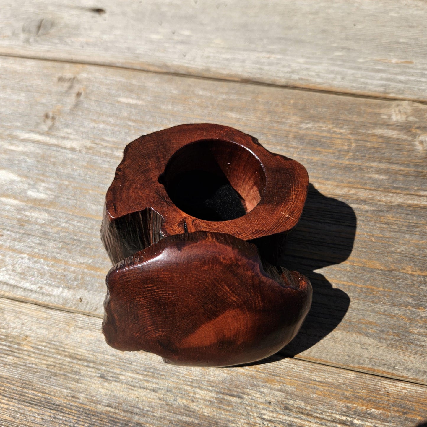 Wood Ring Box Redwood Rustic Handmade California #680 Storage Live Edge Gift