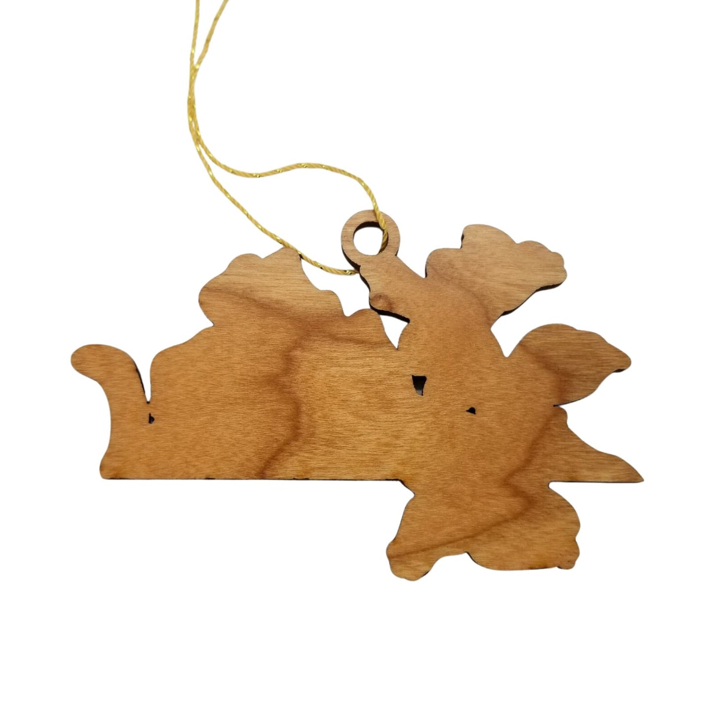 Virginia Wood Ornament - VA State Shape with State Flowers Cutout - Handmade Wood Ornament Made in USA Christmas Decor