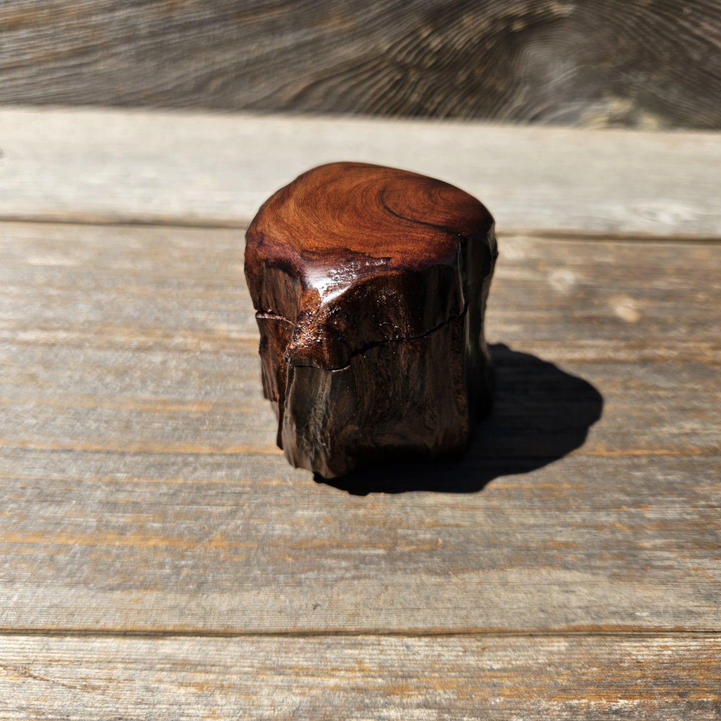 Wood Ring Box Redwood Rustic Handmade California #678 Storage Live Edge Gift